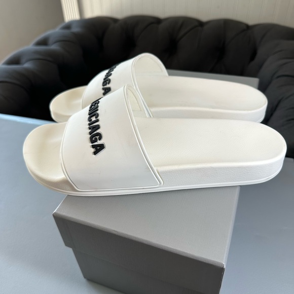 NWT Balenciaga White Pool Slide Sandals. Women’s 12 EU 42 - Picture 4 of 14